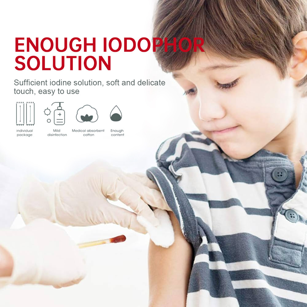 1Pcs Disposable breakable iodine swabs for emergency disinfection