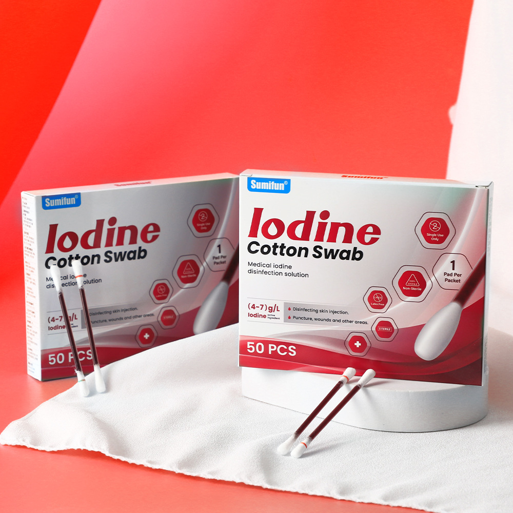 1Pcs Disposable breakable iodine swabs for emergency disinfection