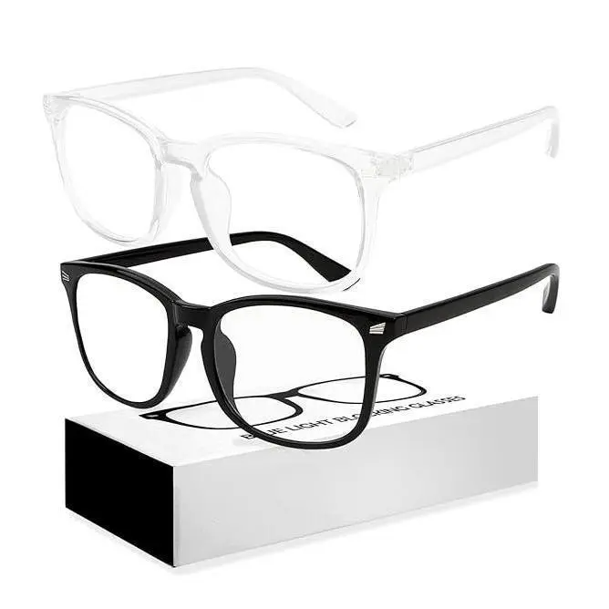 Ergonomic Bluelight Blocking Glasses for Women & Men, Square Frame, Flexible Fit, 99% Blue Lights Blockage