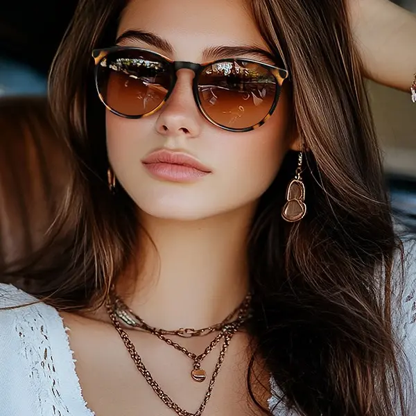 Vintage Tortoiseshell Sunglasses for Women Men Classic Retro Round Shades