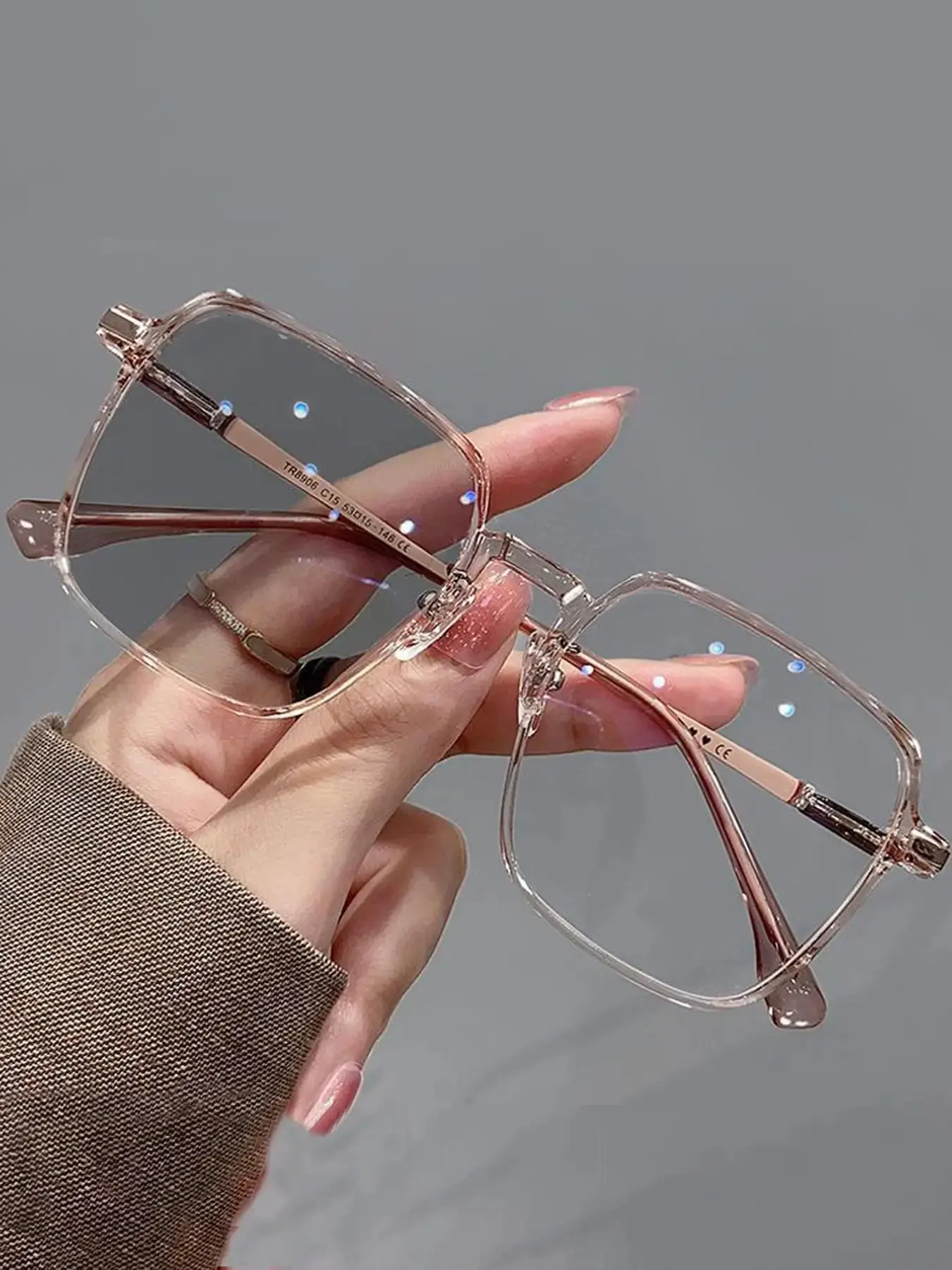 Unisex Simple Square Frame Anti-blue Light Eyeglasses, Basic Flat Frame Fashion Eyeglasses for Men & Women
