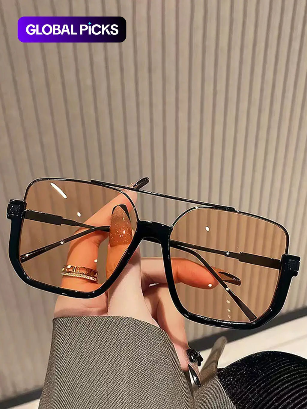 Unisex Fashionable All-match Tinted Lens Aviator Sunglasses, Vintage Trendy Sunglasses, Trendy Casual Sunglasses