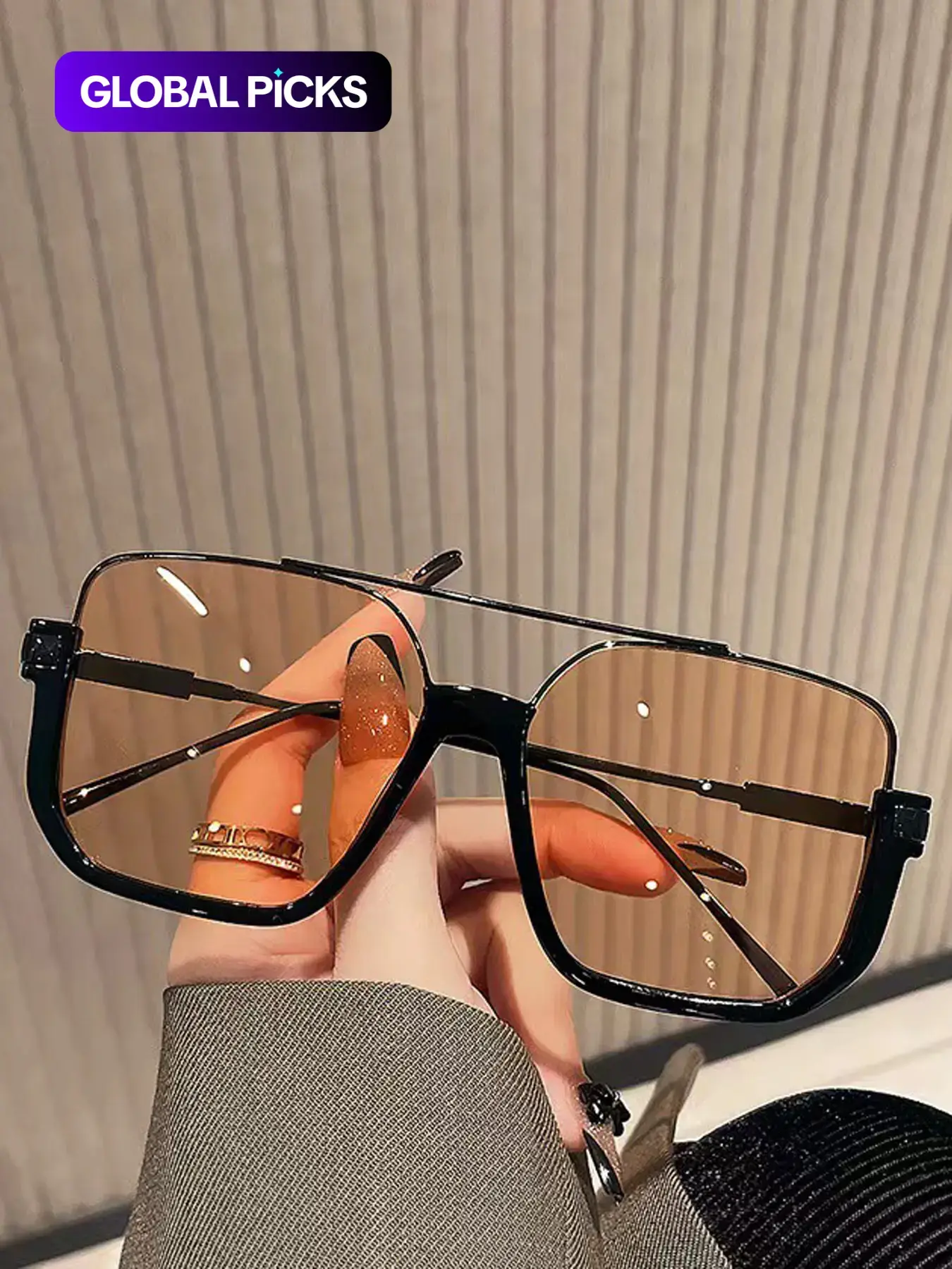 Unisex Fashionable All-match Tinted Lens Aviator Sunglasses, Vintage Trendy Sunglasses, Trendy Casual Sunglasses