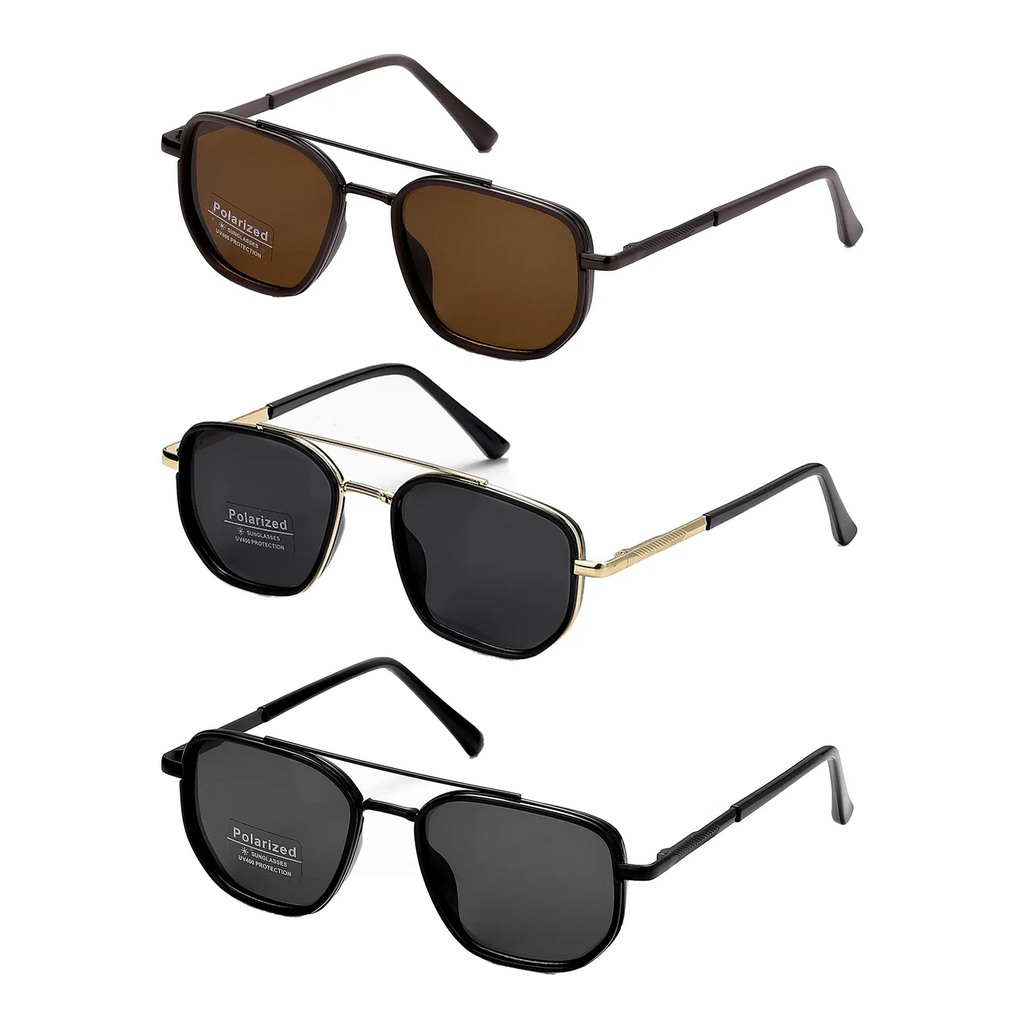 Unisex Geometric Frame Double Beam Sunglasses