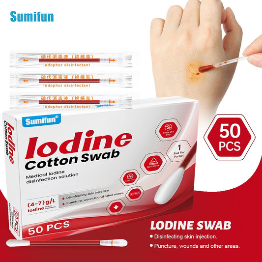 1Pcs Disposable breakable iodine swabs for emergency disinfection