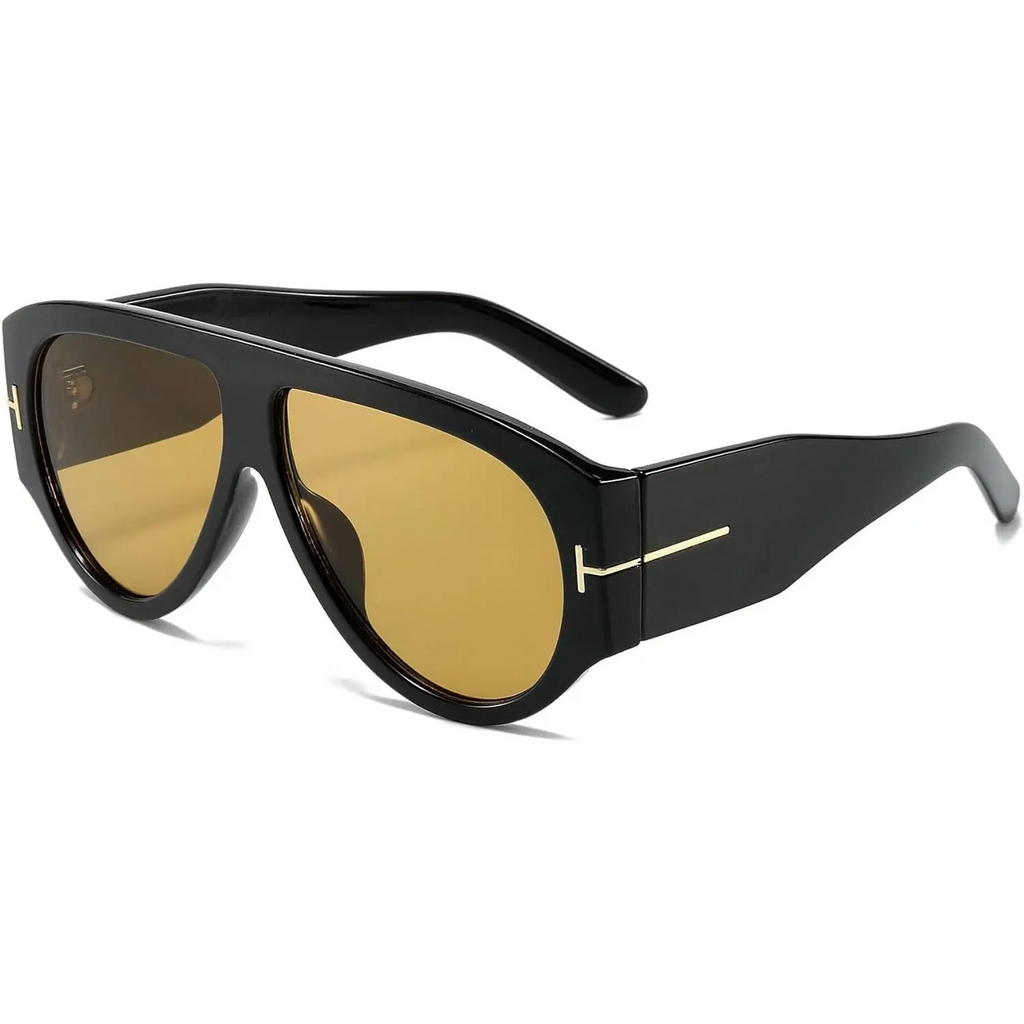 Retro Oversized Aviator Sunglasses for Women Men 70s Style UV400 Protection Luxury Thick Frame