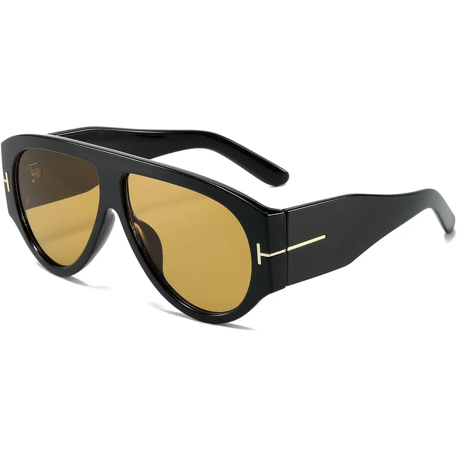 Retro Oversized Aviator Sunglasses for Women Men 70s Style UV400 Protection Luxury Thick Frame