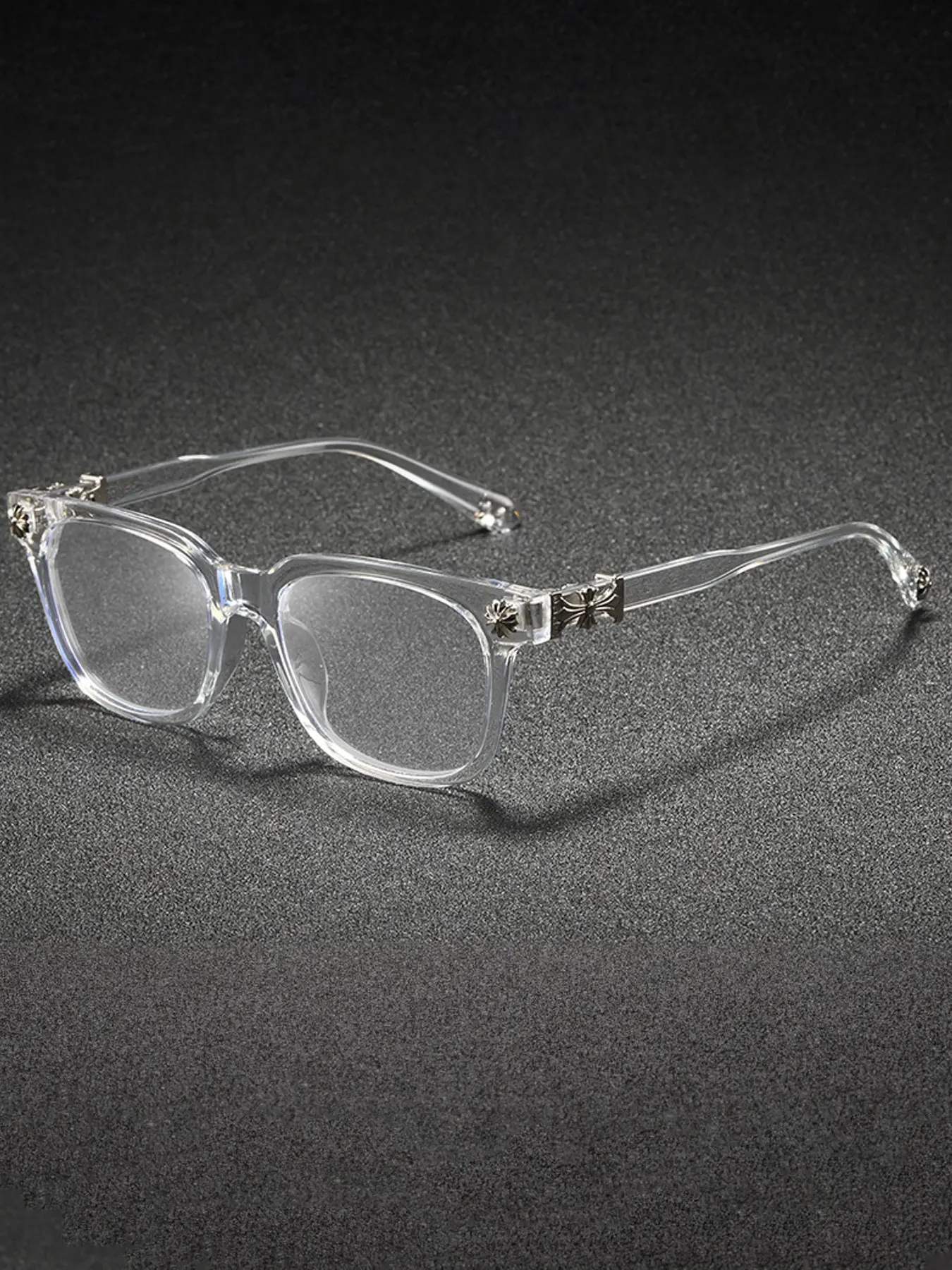 New Trendy Fashion Square Frame Flat Lens Anti-Blue Light Glasses
