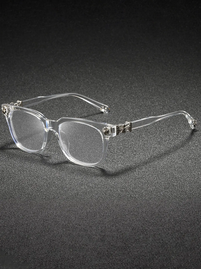 New Trendy Fashion Square Frame Flat Lens Anti-Blue Light Glasses
