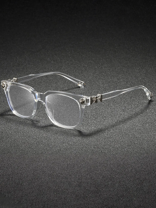 New Trendy Fashion Square Frame Flat Lens Anti-Blue Light Glasses