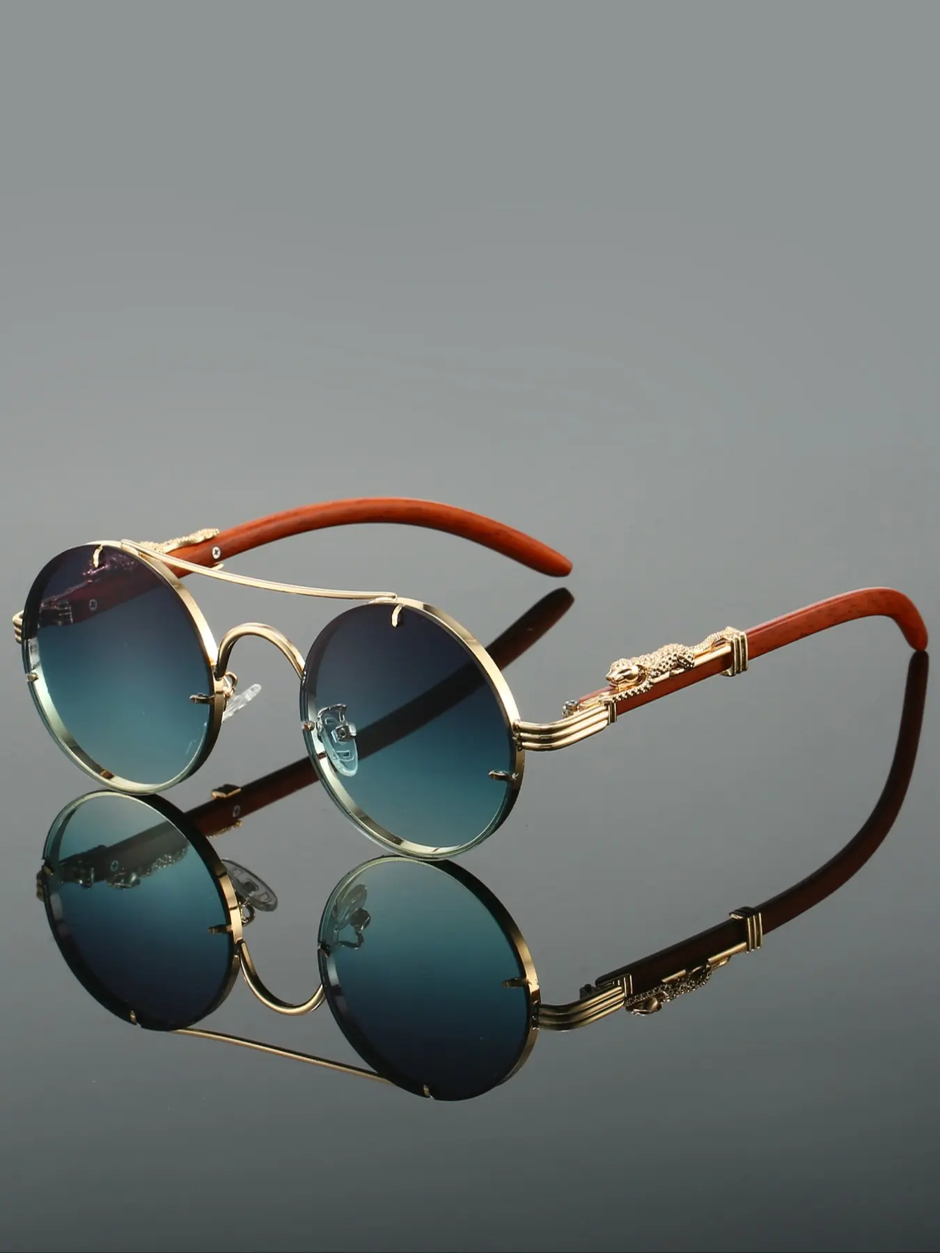 Women's New Fashion Round Frame Eyeglasses, Leopard Decor Design