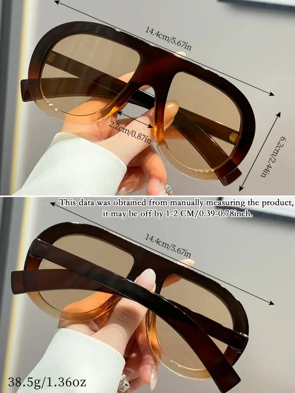 Women's Tinted Lens Sunglasses, Trendy Casual Ombre Gradient Lens Sunglasses for Everyday Use