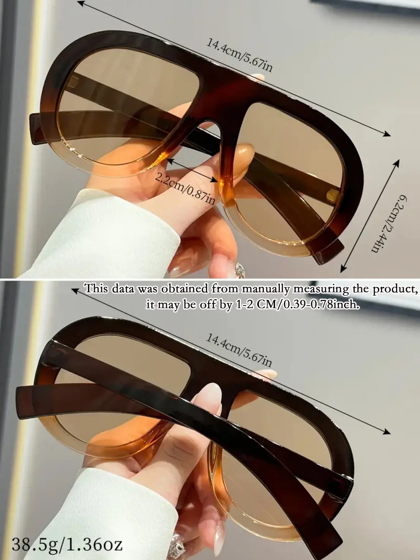 Women's Tinted Lens Sunglasses, Trendy Casual Ombre Gradient Lens Sunglasses for Everyday Use