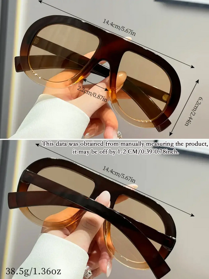 Women's Tinted Lens Sunglasses, Trendy Casual Ombre Gradient Lens Sunglasses for Everyday Use