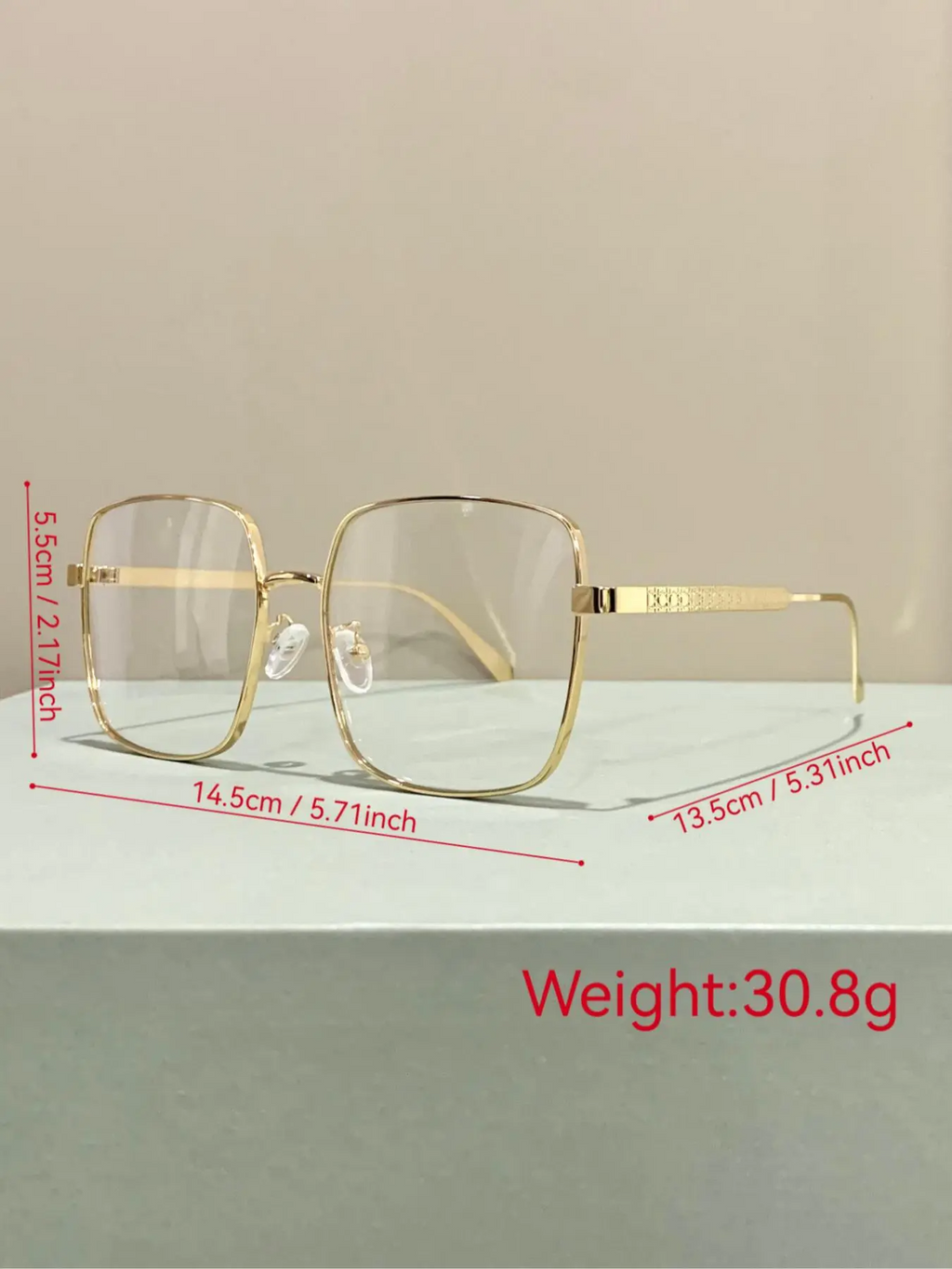 Simple Metal Frame Eyeglasses, Fashion Square Eyeglasses for Women & Men, Fashion Eyeglasses for Work