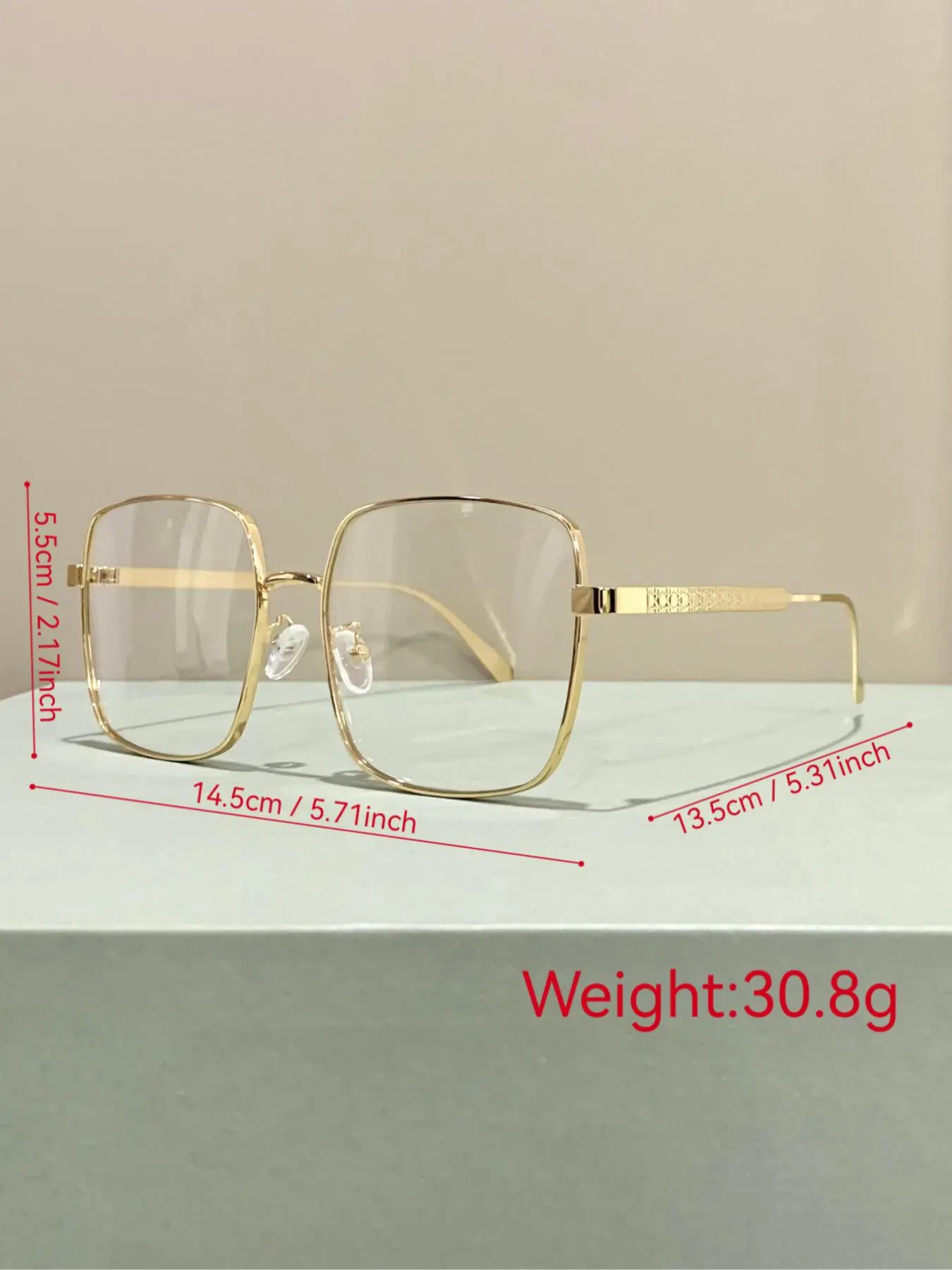 Simple Metal Frame Eyeglasses, Fashion Square Eyeglasses for Women & Men, Fashion Eyeglasses for Work