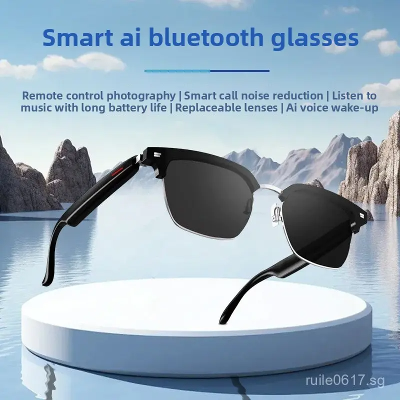 1Pcs AI Smart Bluetooth Glasses with Real-Time 100+ Language Translation, UV Protection, Voice Control & Hands-Free Call for Travel