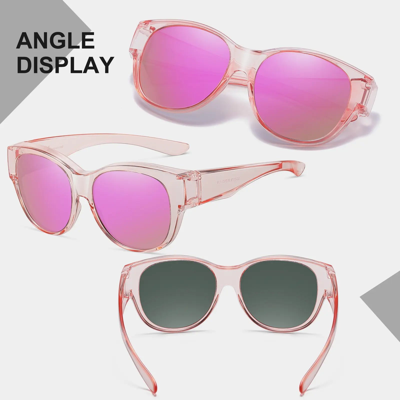 Women's Fit Over Glasses Polarized Sunglasses - Street Style, Trendy Casual, Statement Frame, Durable & Lightweight