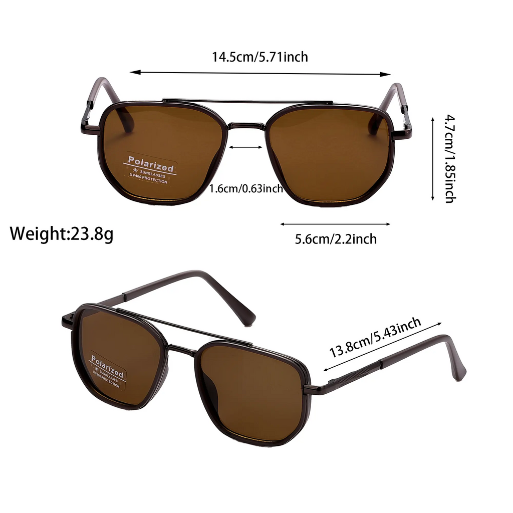 Unisex Geometric Frame Double Beam Sunglasses