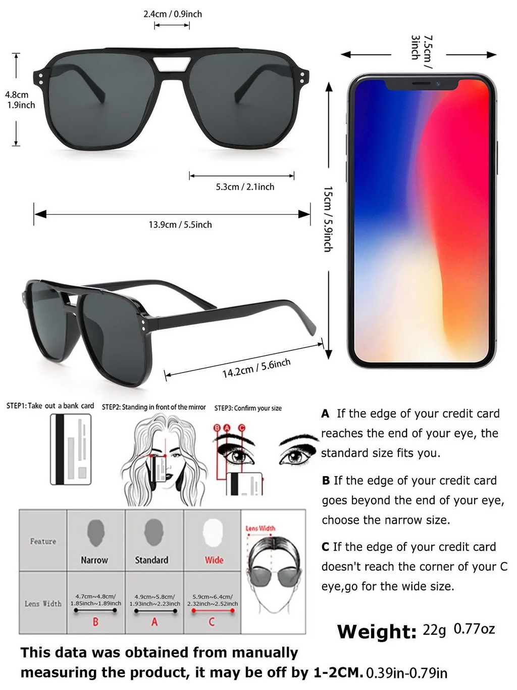 10 Pairs Classic Women's Multicolor Square Frame Sunglasses Set