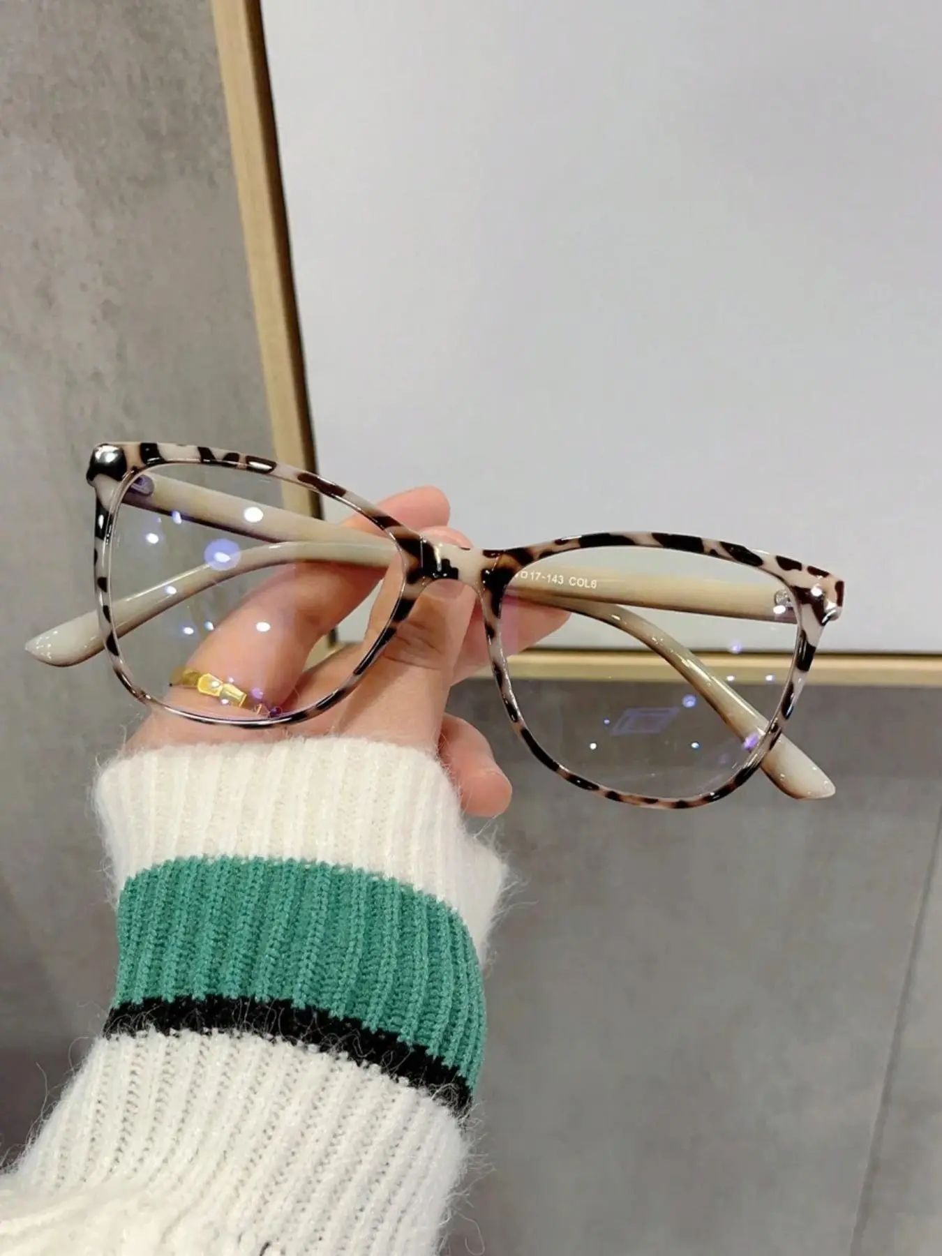 Women's Fashion Leopard Pattern Cat Eye Frame Eyeglasses, Casual Trendy Anti-blue Light Eyeglasses for Everyday Use