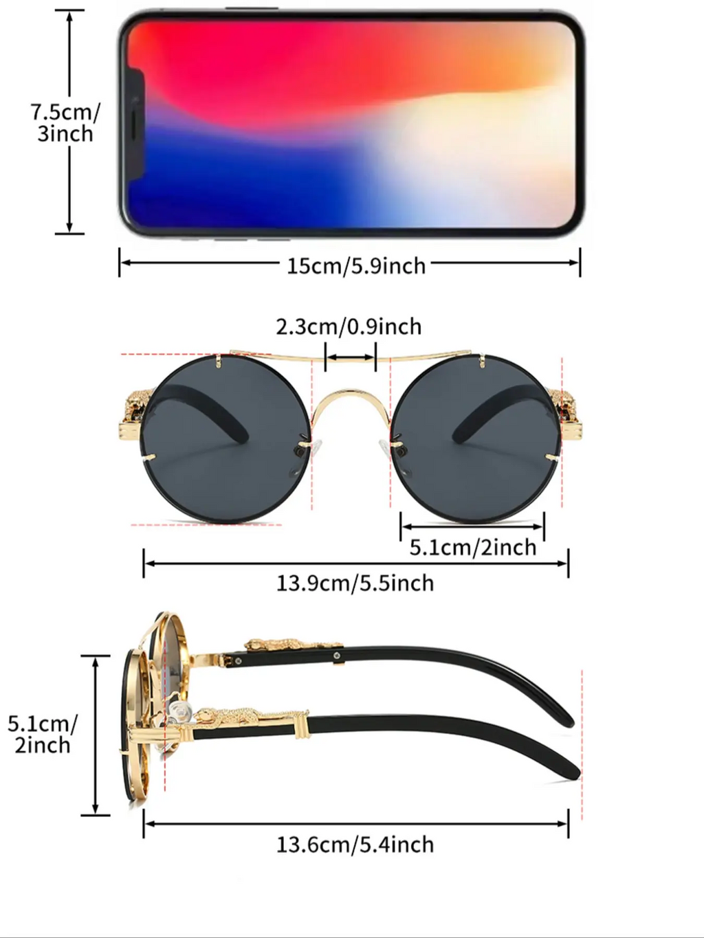 Women's New Fashion Round Frame Eyeglasses, Leopard Decor Design