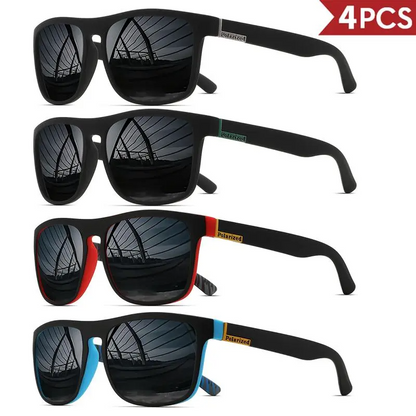 4-Pack Fashion Vintage Square Polarized Sunglasses Men Women Driving Fishing Luxury Brand Designer Sun Glasses Driver's Eyewear UV400