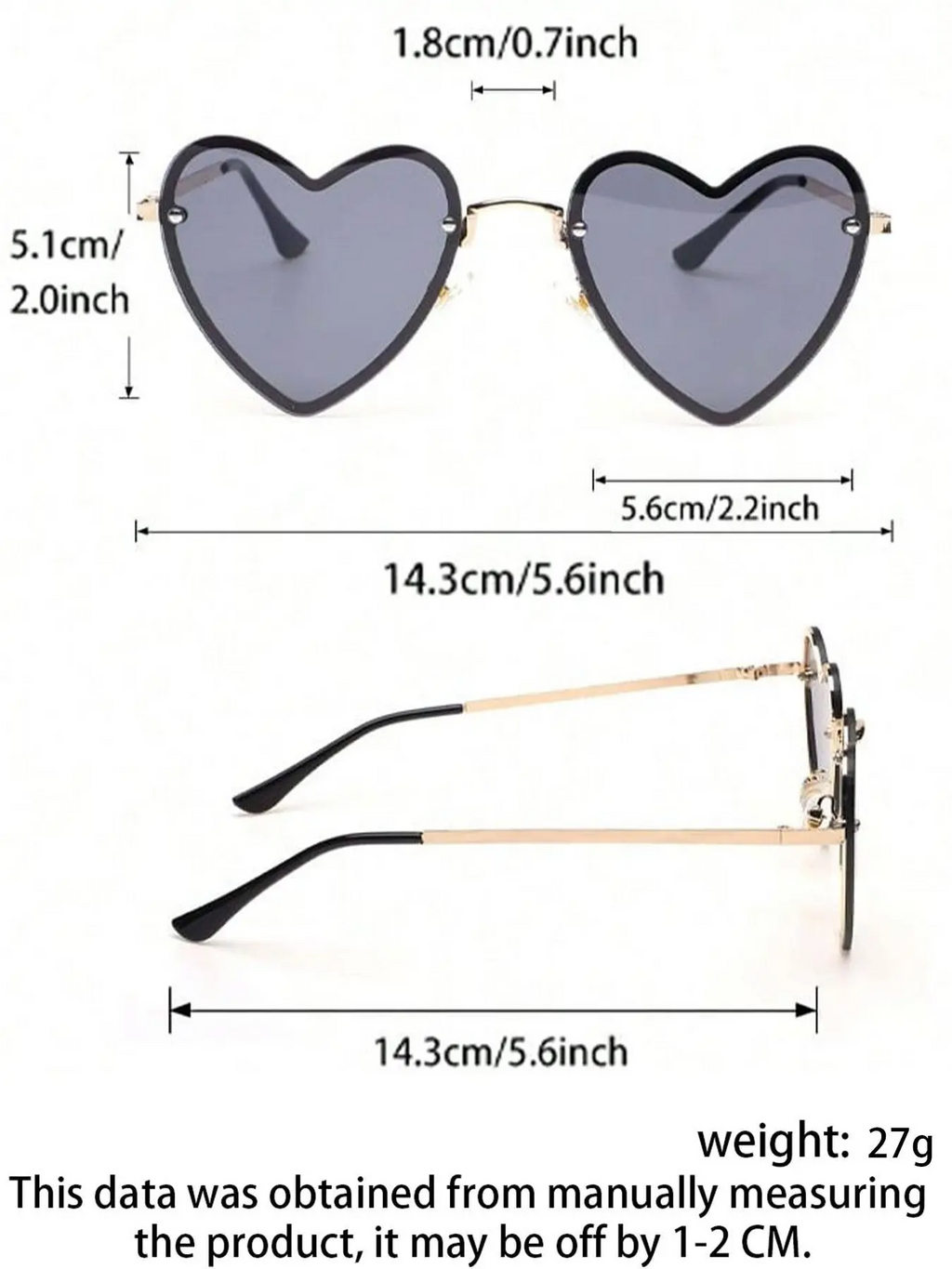 Women's Elegant Heart-Shaped Sunglasses, Trendy Styling Sunglasses for Everyday Use