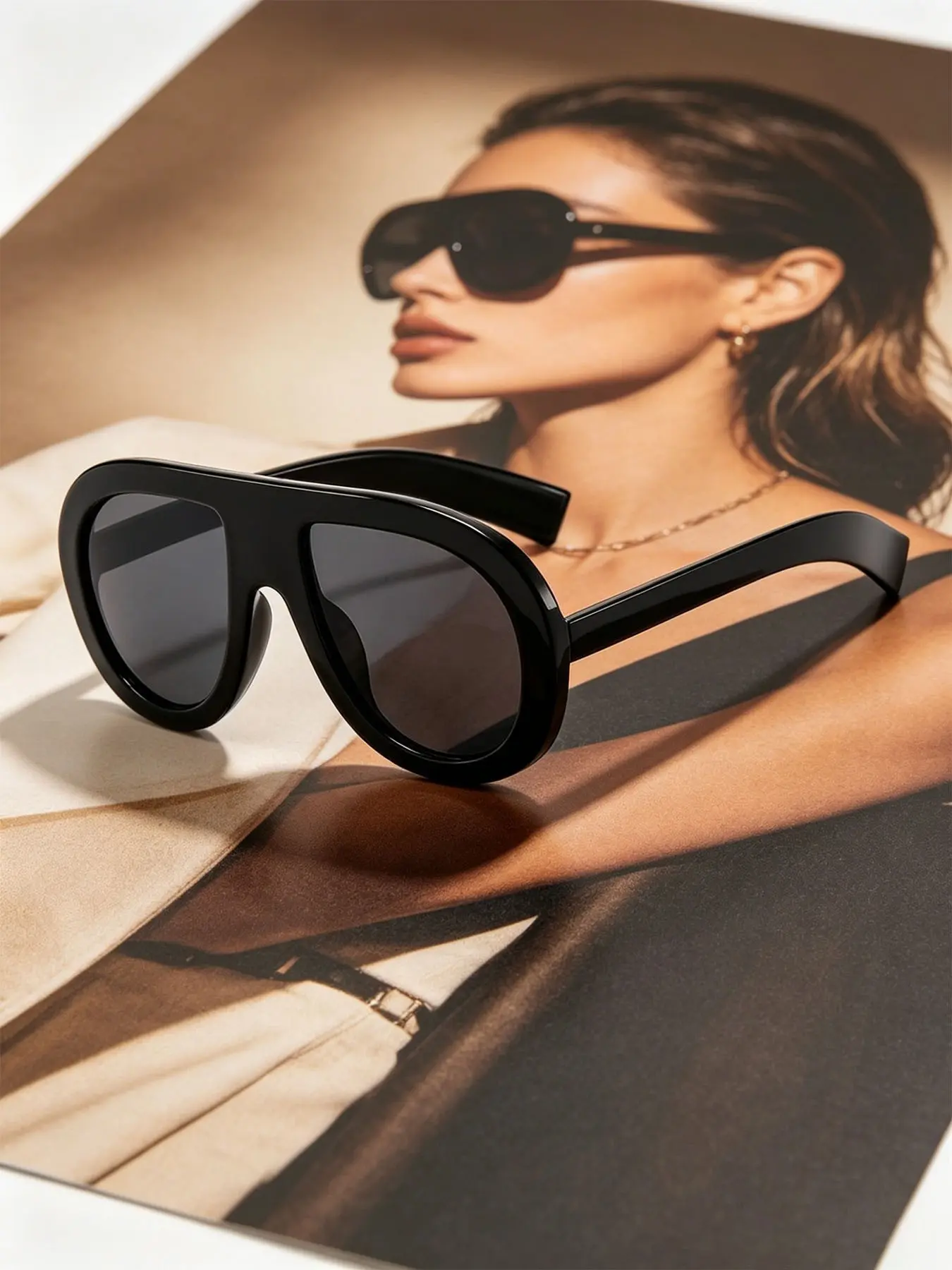 Women's Tinted Lens Sunglasses, Trendy Casual Ombre Gradient Lens Sunglasses for Everyday Use