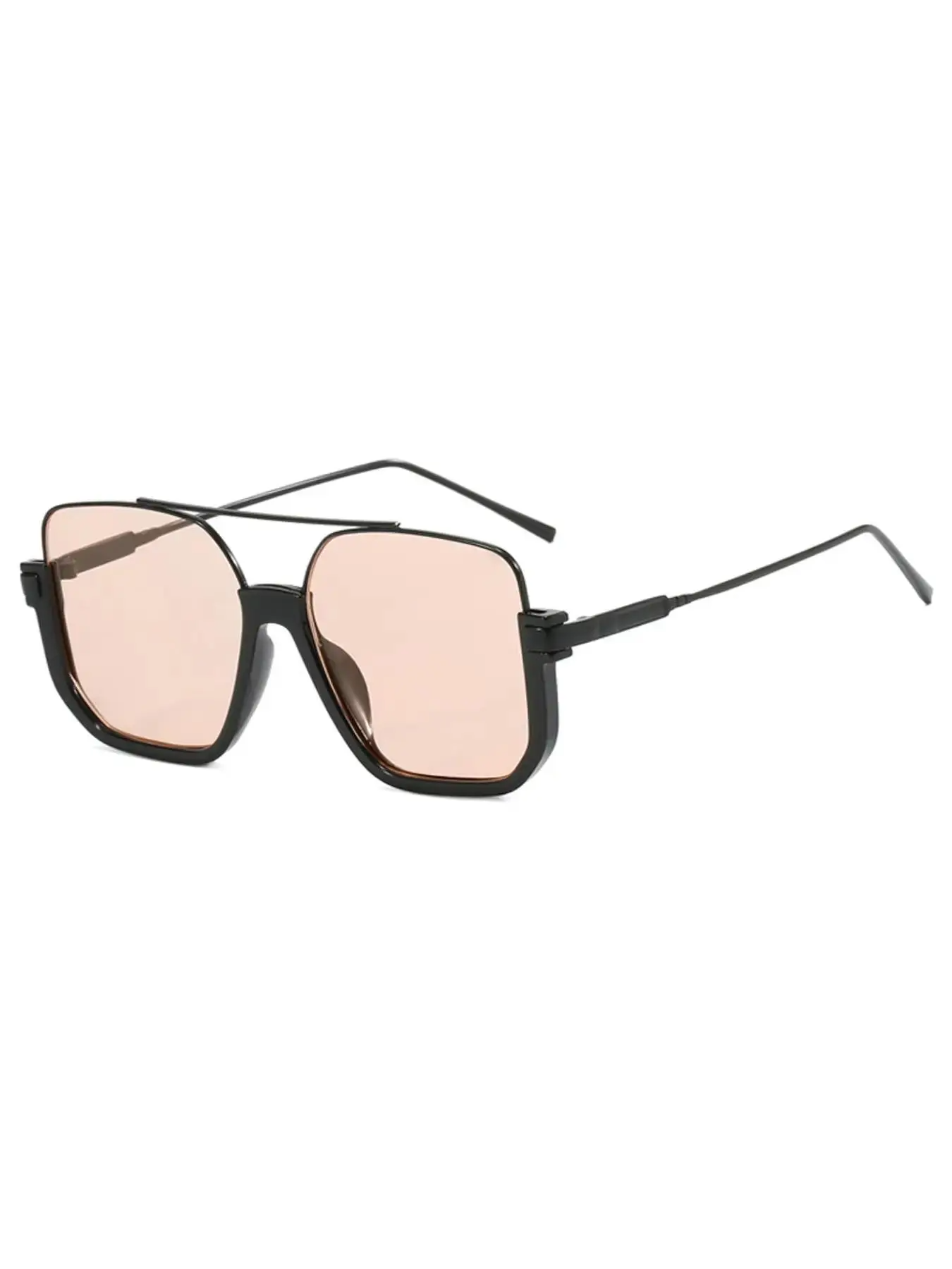 Unisex Vintage Large Frame Top Bar Design Tinted Lens Sun Protective Sunglasses