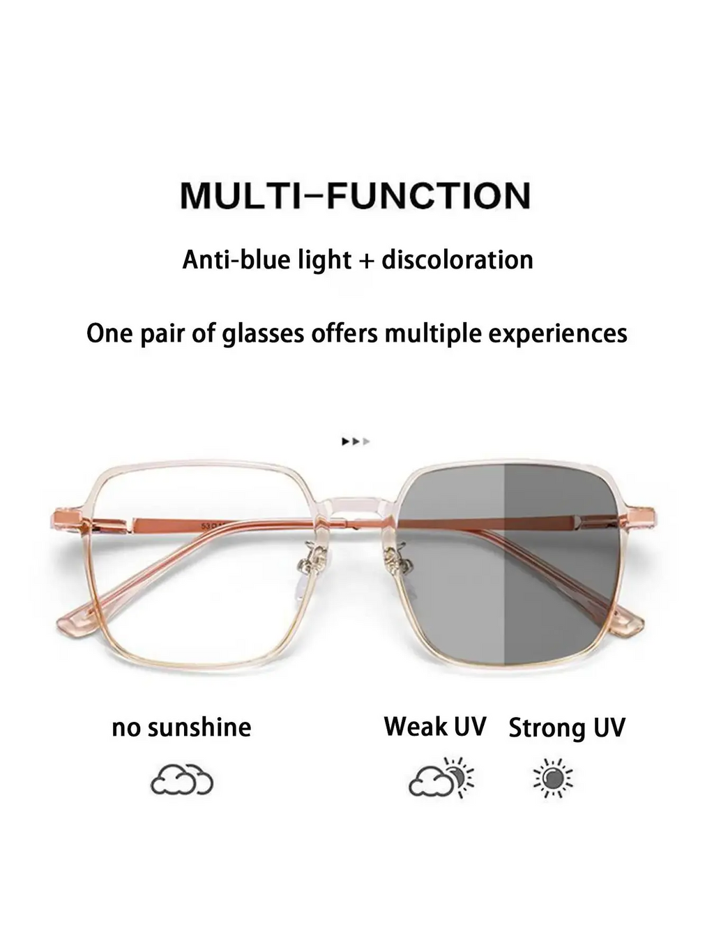 Unisex Simple Square Frame Anti-blue Light Eyeglasses, Basic Flat Frame Fashion Eyeglasses for Men & Women