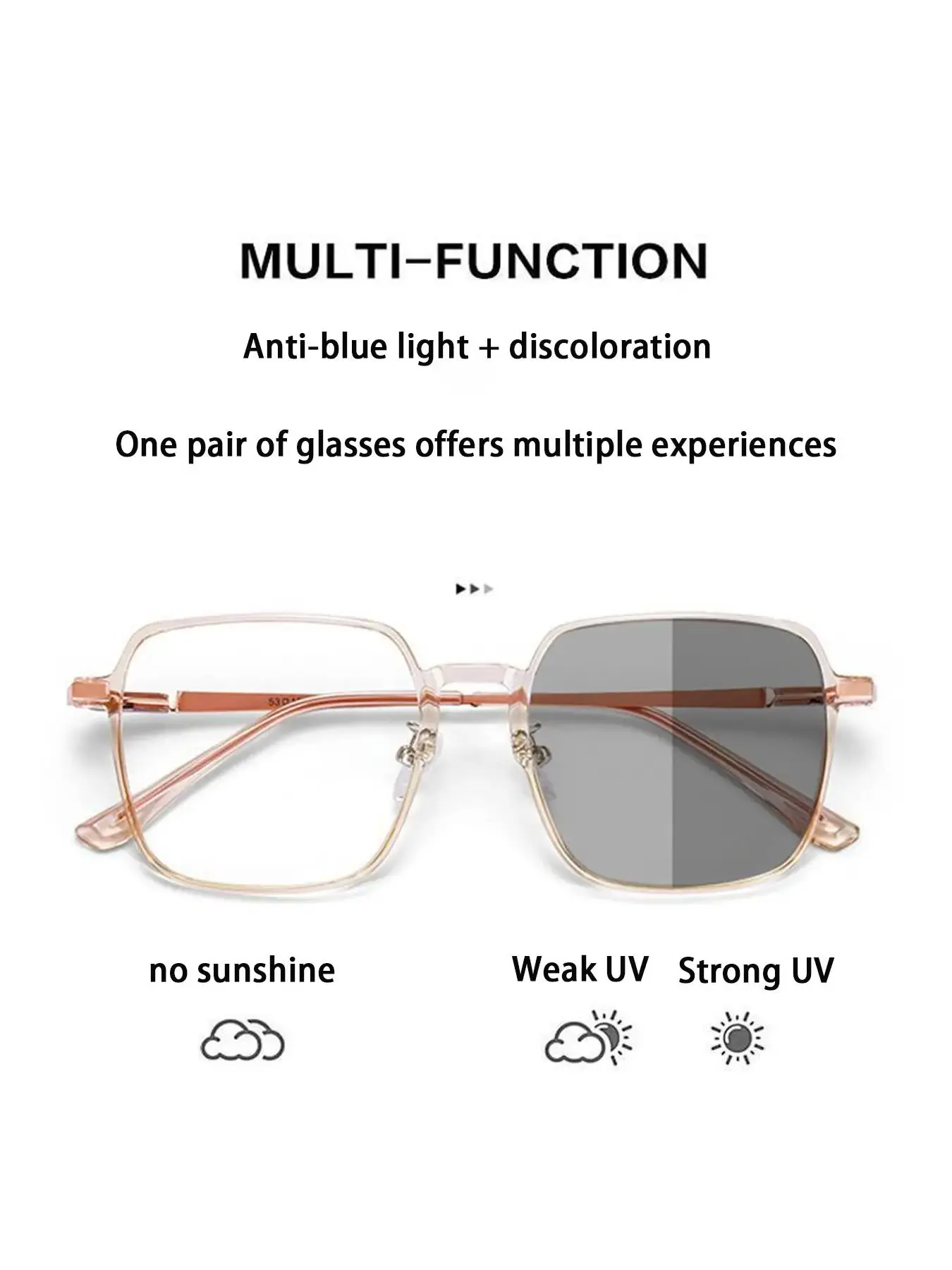 Unisex Simple Square Frame Anti-blue Light Eyeglasses, Basic Flat Frame Fashion Eyeglasses for Men & Women