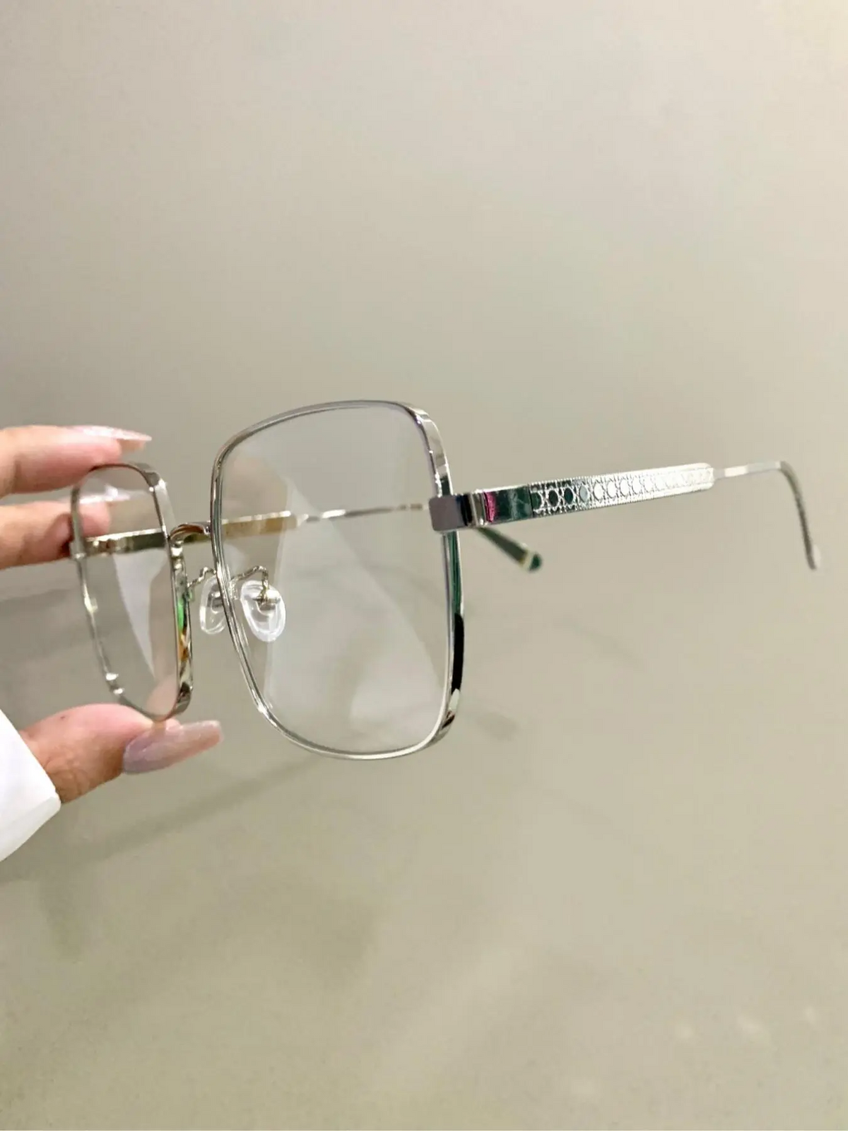 Simple Metal Frame Eyeglasses, Fashion Square Eyeglasses for Women & Men, Fashion Eyeglasses for Work