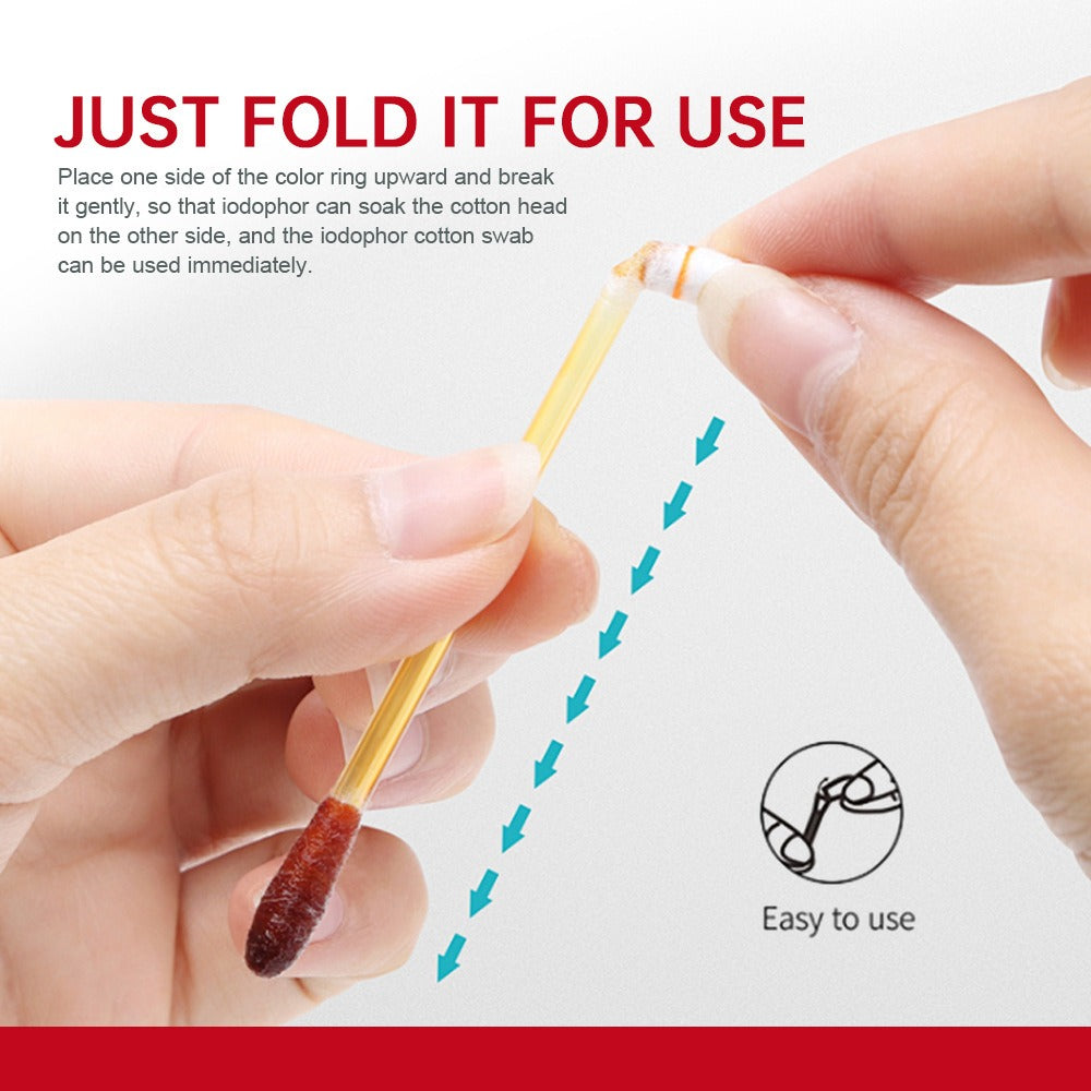 1Pcs Disposable breakable iodine swabs for emergency disinfection
