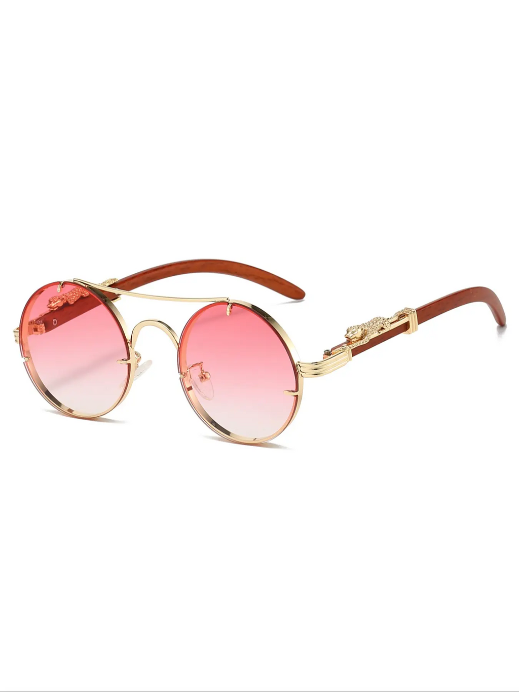 Women's New Fashion Round Frame Eyeglasses, Leopard Decor Design