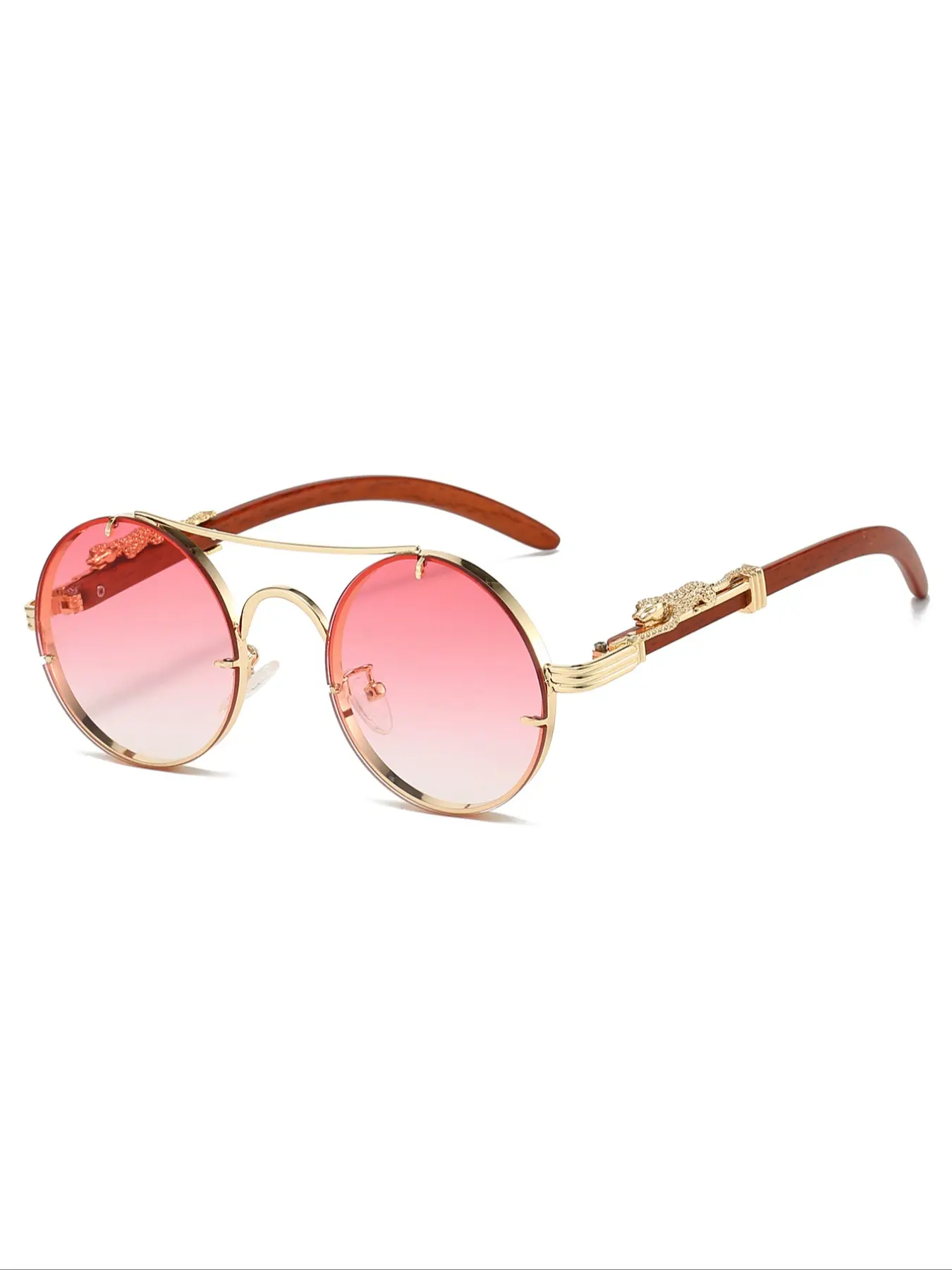 Women's New Fashion Round Frame Eyeglasses, Leopard Decor Design