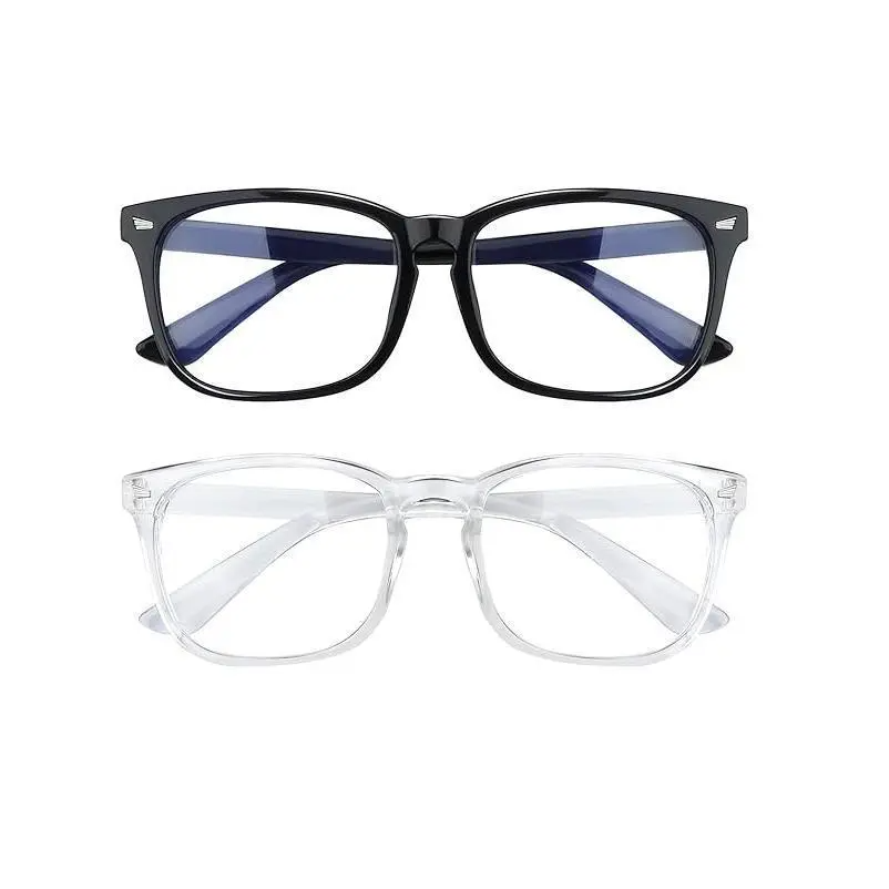 Ergonomic Bluelight Blocking Glasses for Women & Men, Square Frame, Flexible Fit, 99% Blue Lights Blockage