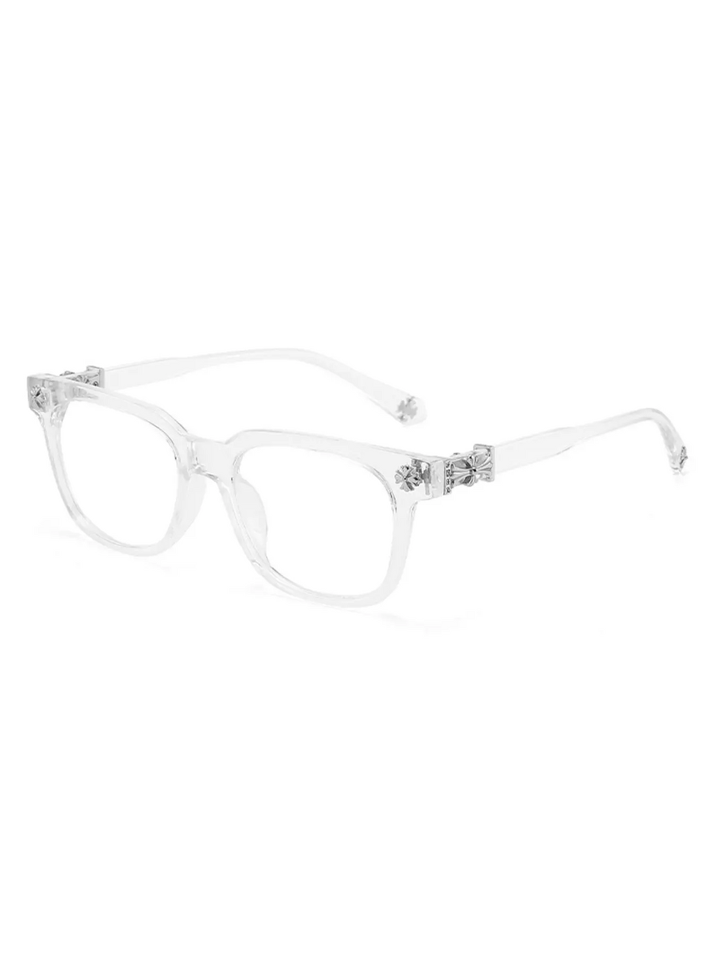New Trendy Fashion Square Frame Flat Lens Anti-Blue Light Glasses