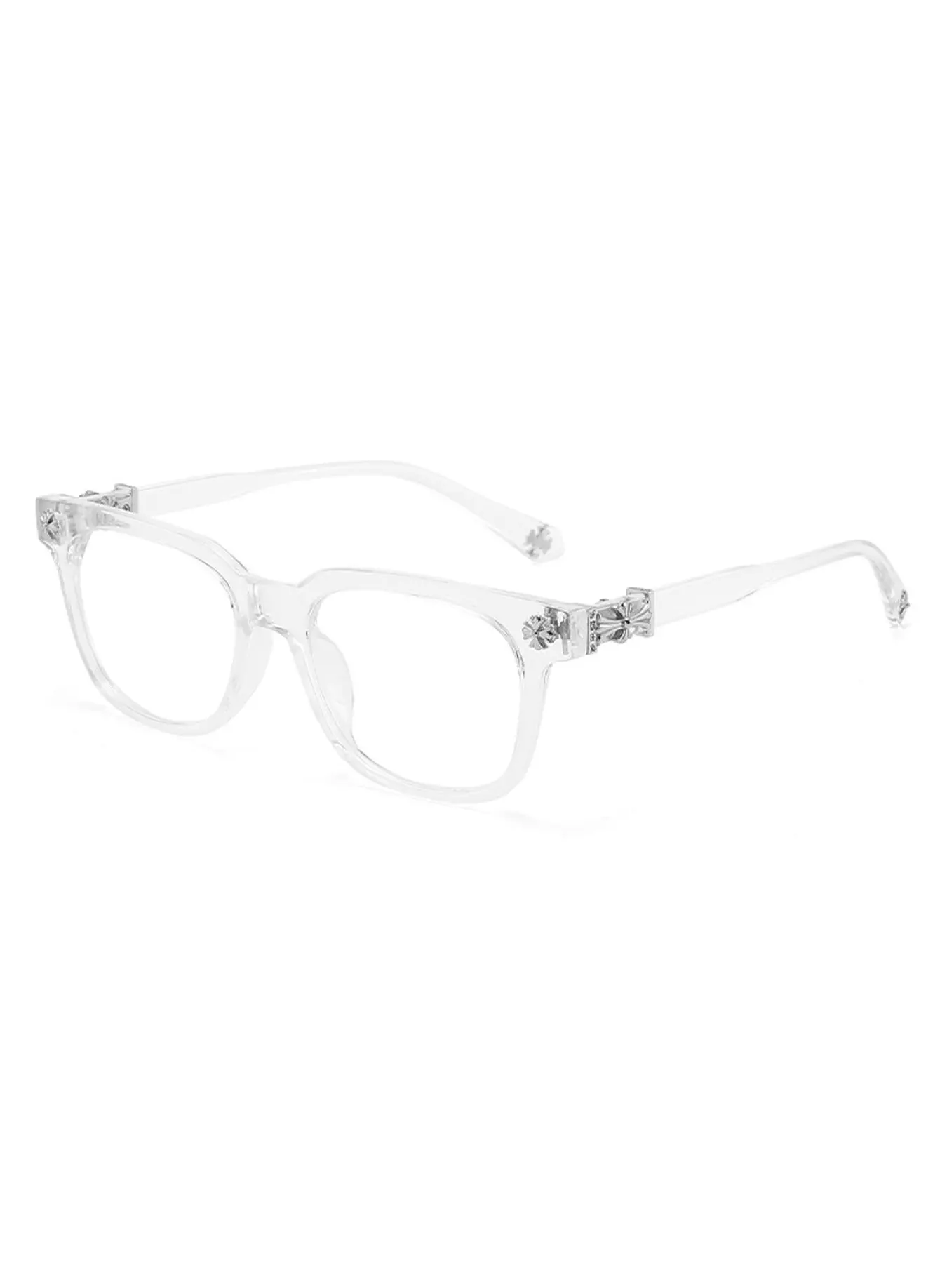 New Trendy Fashion Square Frame Flat Lens Anti-Blue Light Glasses