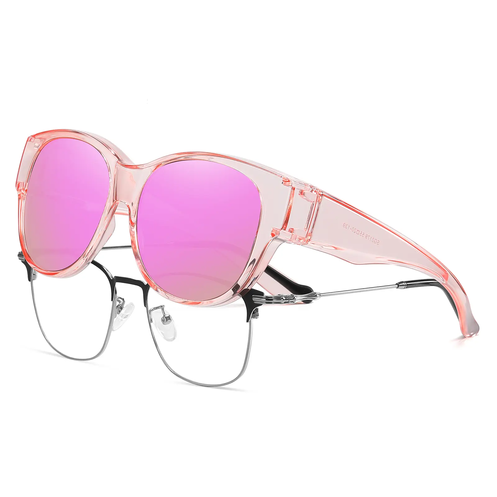 Women's Fit Over Glasses Polarized Sunglasses - Street Style, Trendy Casual, Statement Frame, Durable & Lightweight