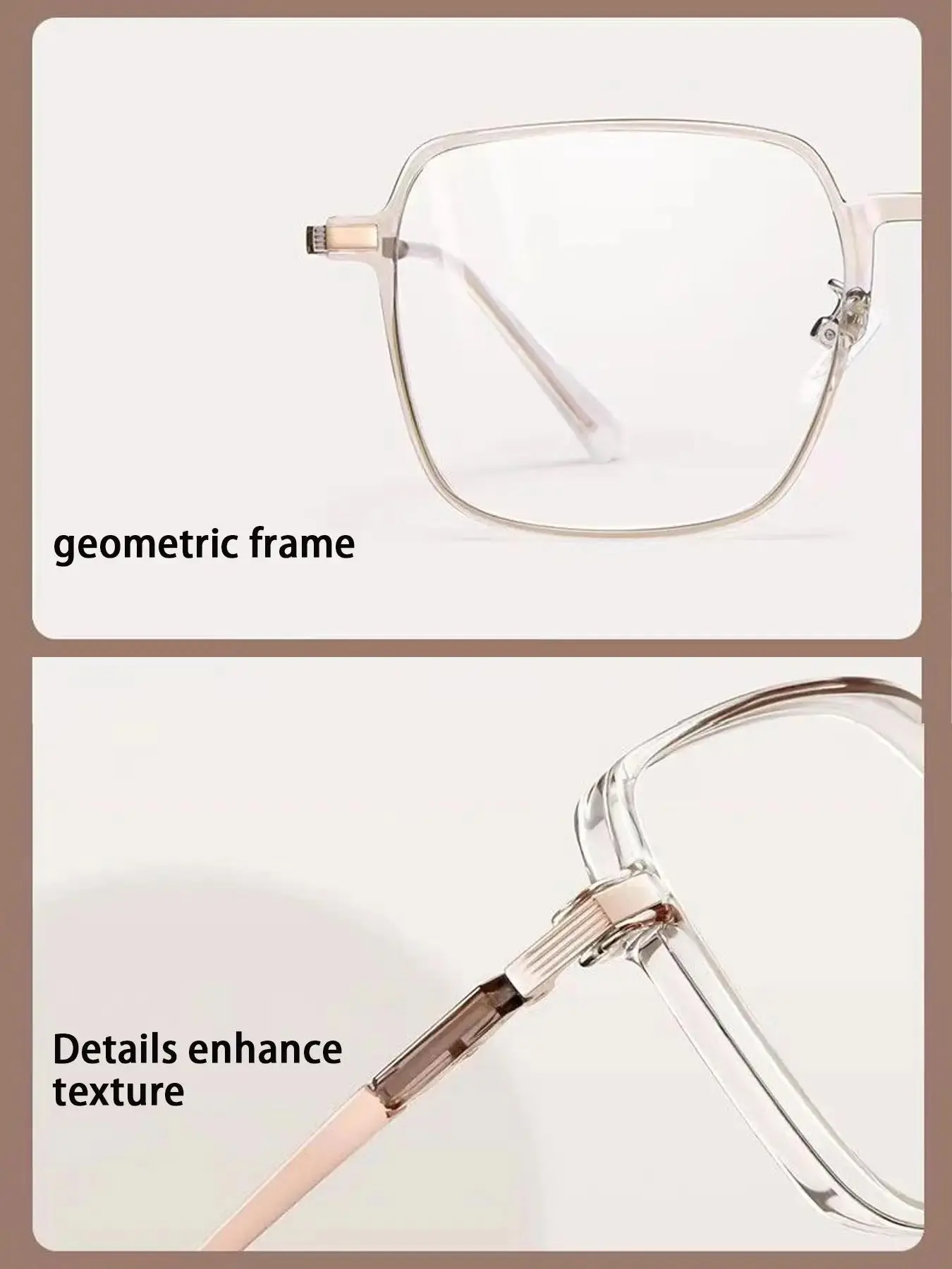 Unisex Simple Square Frame Anti-blue Light Eyeglasses, Basic Flat Frame Fashion Eyeglasses for Men & Women