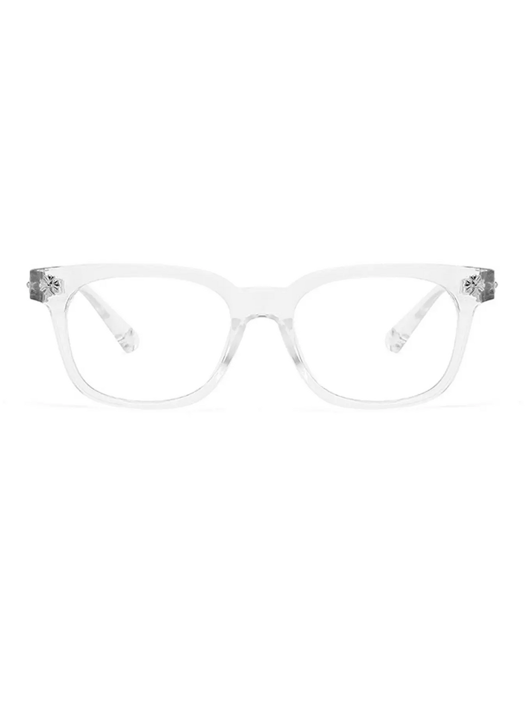 New Trendy Fashion Square Frame Flat Lens Anti-Blue Light Glasses