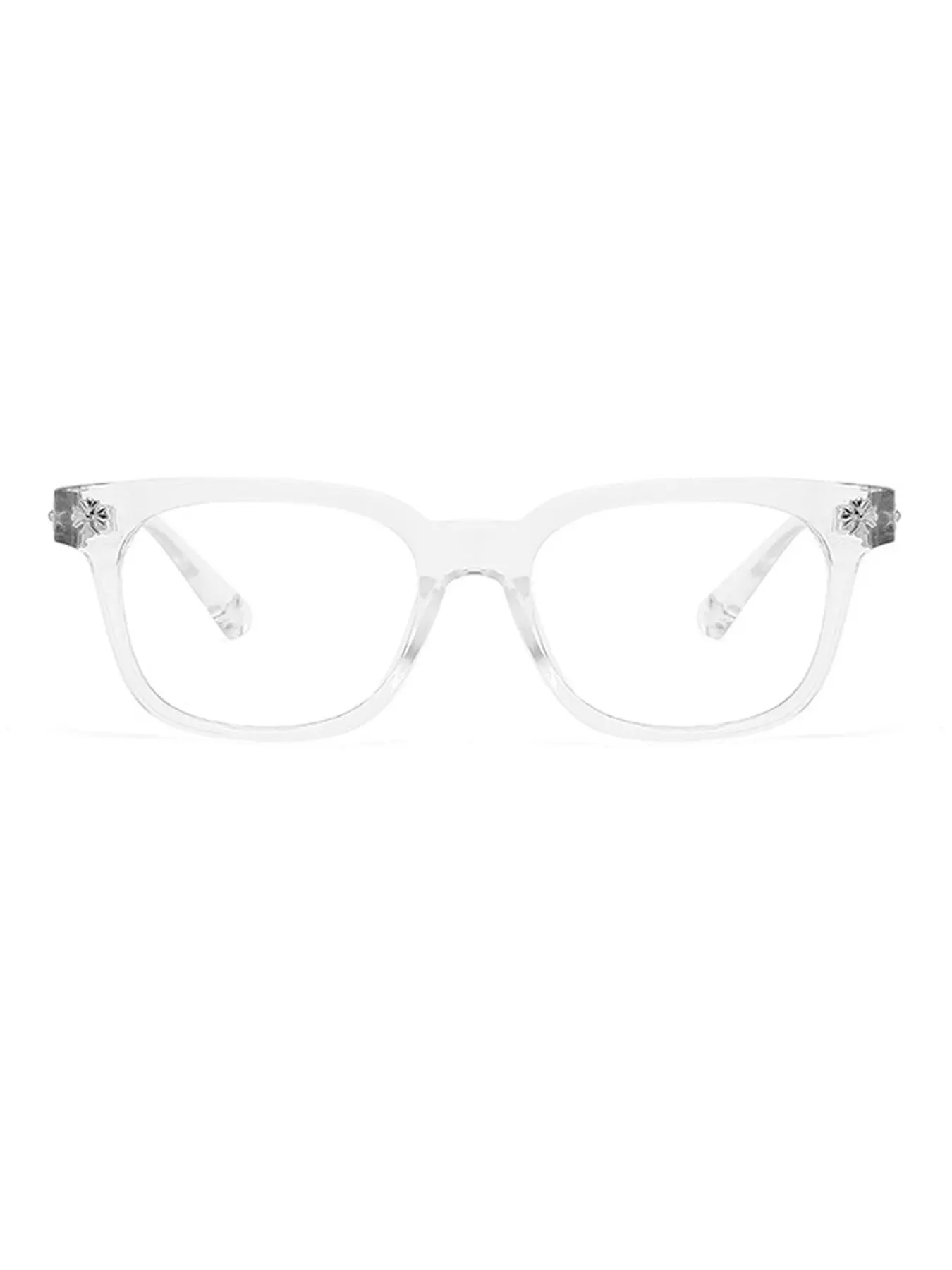 New Trendy Fashion Square Frame Flat Lens Anti-Blue Light Glasses