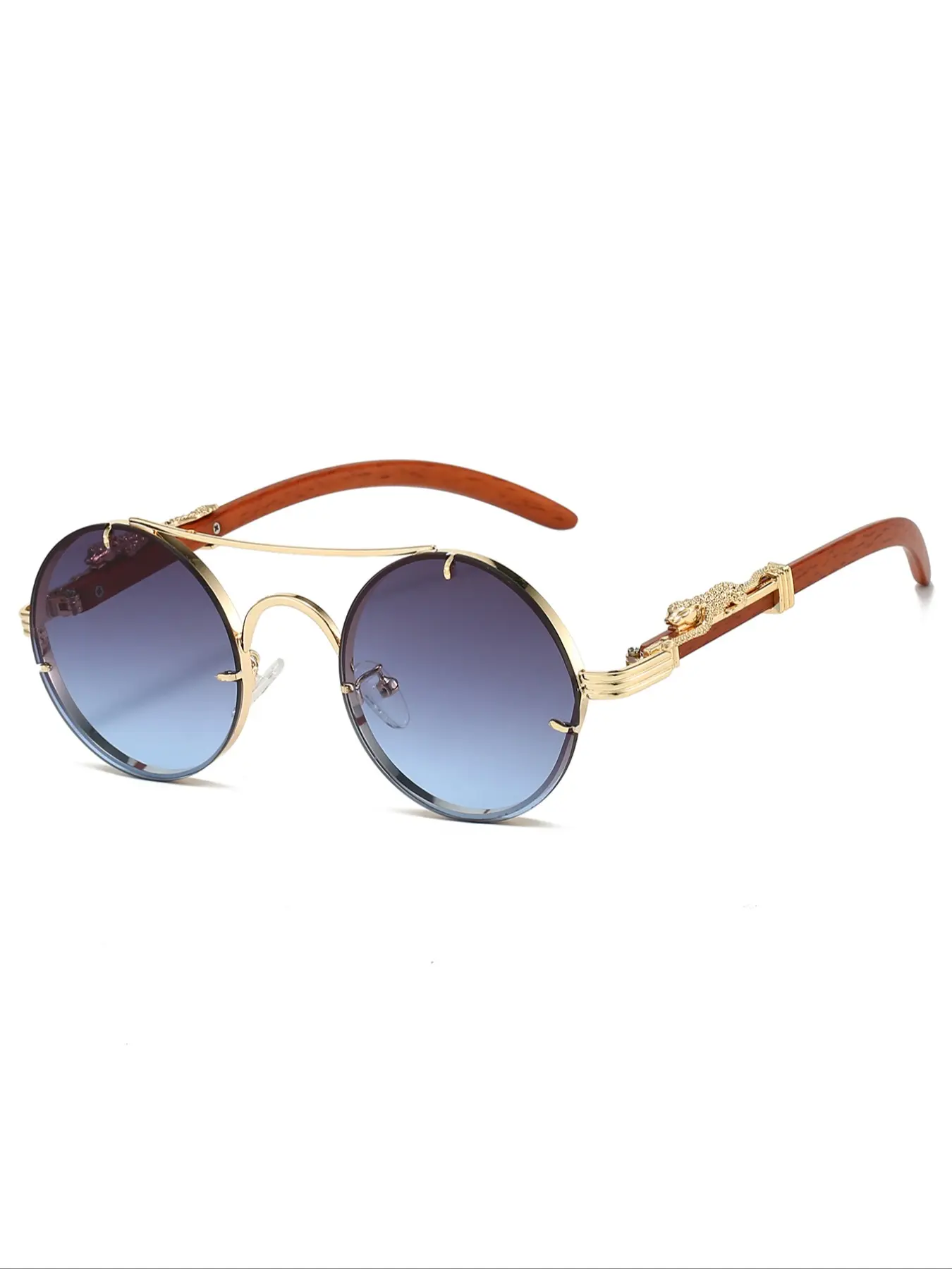 Women's New Fashion Round Frame Eyeglasses, Leopard Decor Design