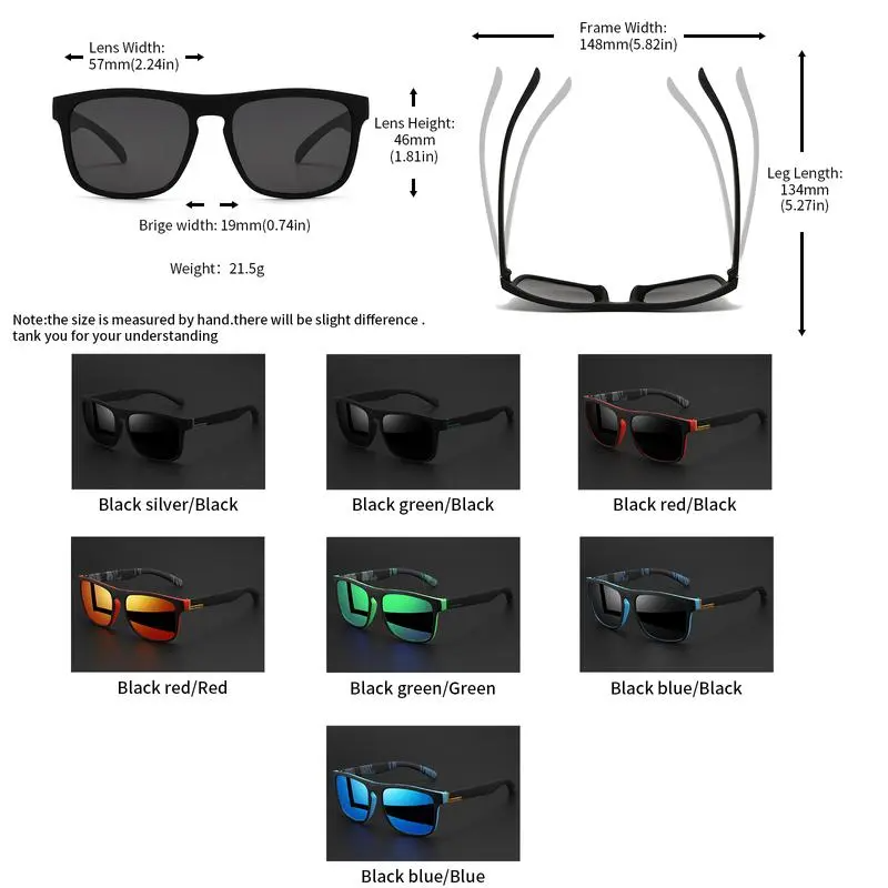 4-Pack Fashion Vintage Square Polarized Sunglasses Men Women Driving Fishing Luxury Brand Designer Sun Glasses Driver's Eyewear UV400