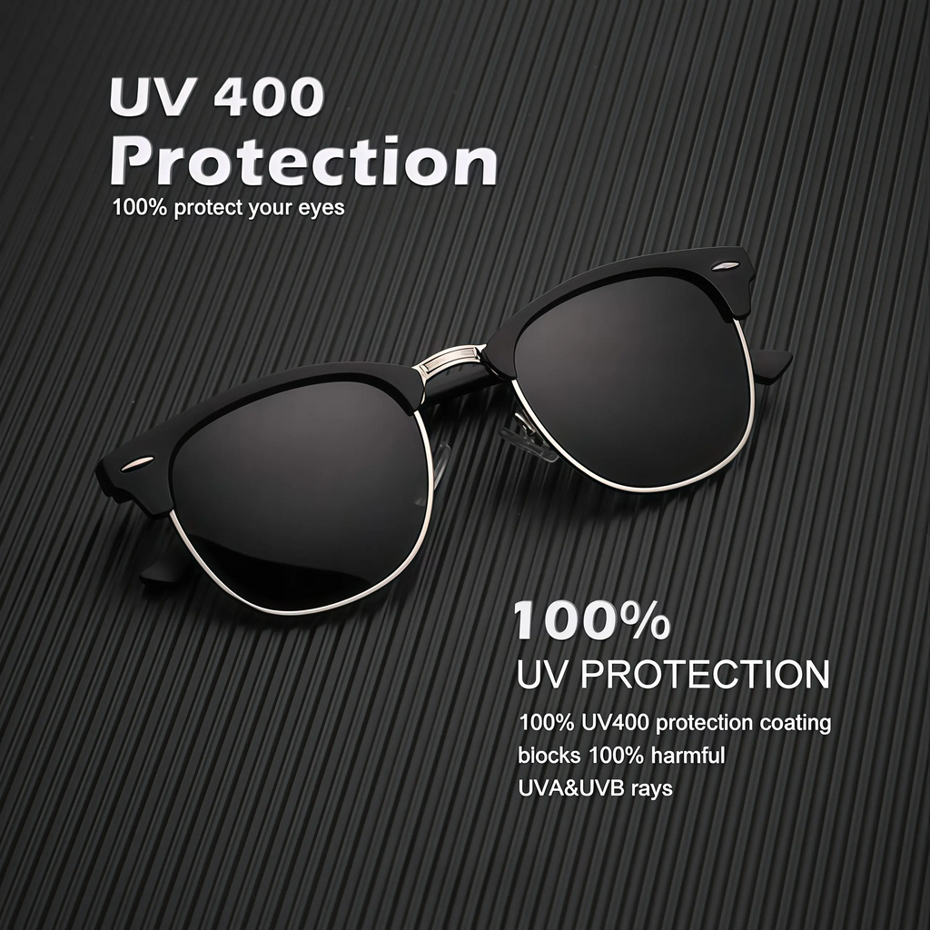 Polarized Sunglasses for Men & Women, Modern Oval Semi-Rimless