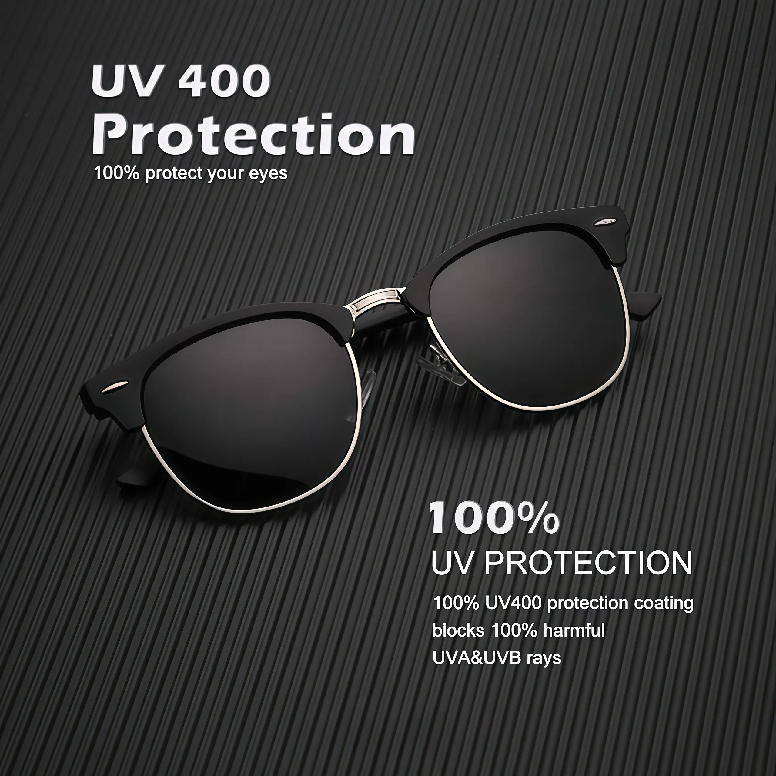 Polarized Sunglasses for Men & Women, Modern Oval Semi-Rimless