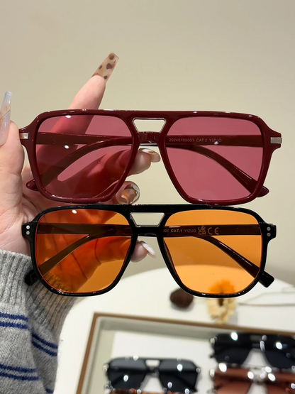 8 Pairs Fashion Pilot Large Frame Summer Sunglasses Set, Ideal for Street Photography