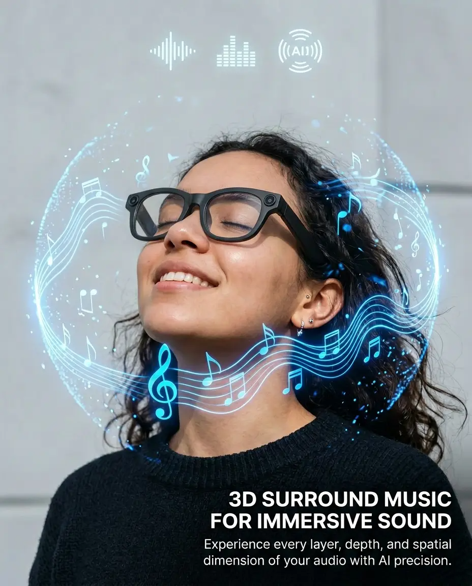 1Pcs AI Smart Camera Glasses POV Video Recording & 160+ Languages Real-Time Translation Bluetooth Audio Sunglasses – Hands-Free Vlogging Wearable for Travel Outdoor Content Creator Gift