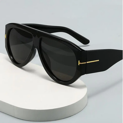 Retro Oversized Aviator Sunglasses for Women Men 70s Style UV400 Protection Luxury Thick Frame